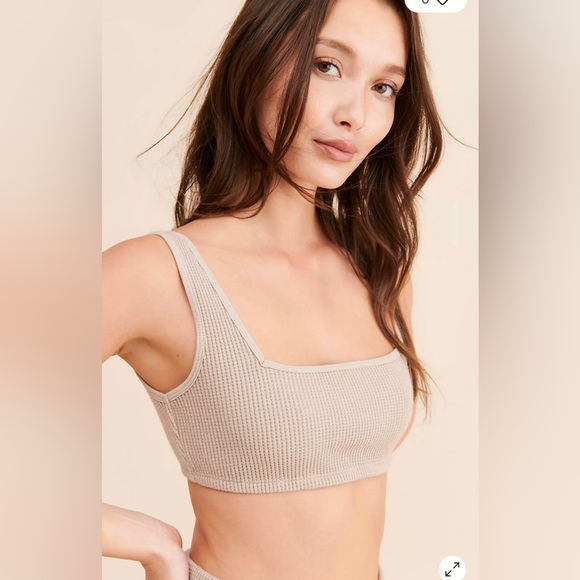 ANTHROPOLOGIE ONIA WAFFLE KNIT TAUPE BRALETTE - Picture 3 of 9